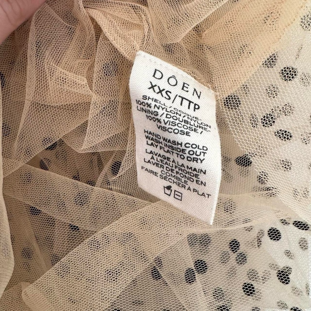 DÔEN Pamelina Dress in Cream w/ Black Polka Dots XXS (belt not included) - Picture 5 of 9